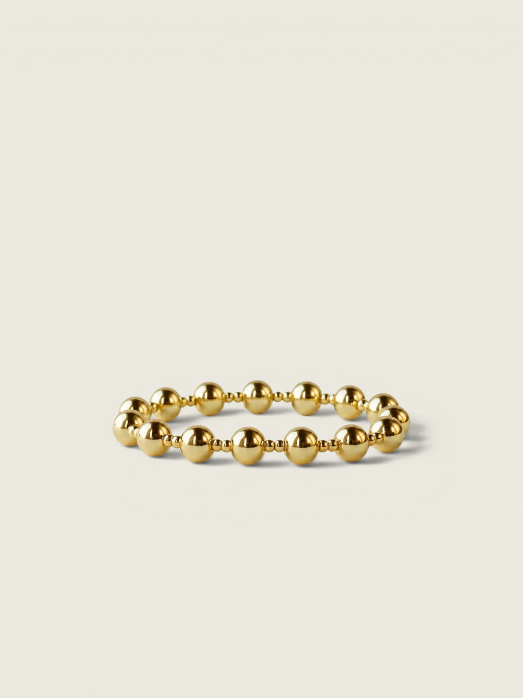 Gold Beaded Duo Stretch Bracelet - Smooth