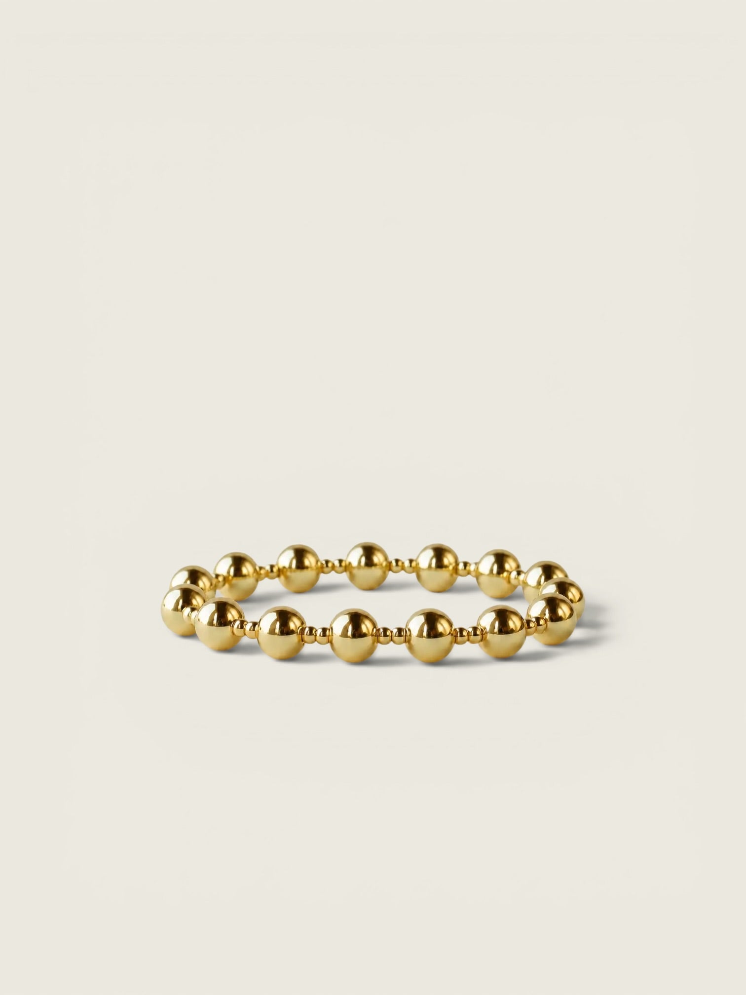 Gold Beaded Duo Stretch Bracelet - Smooth