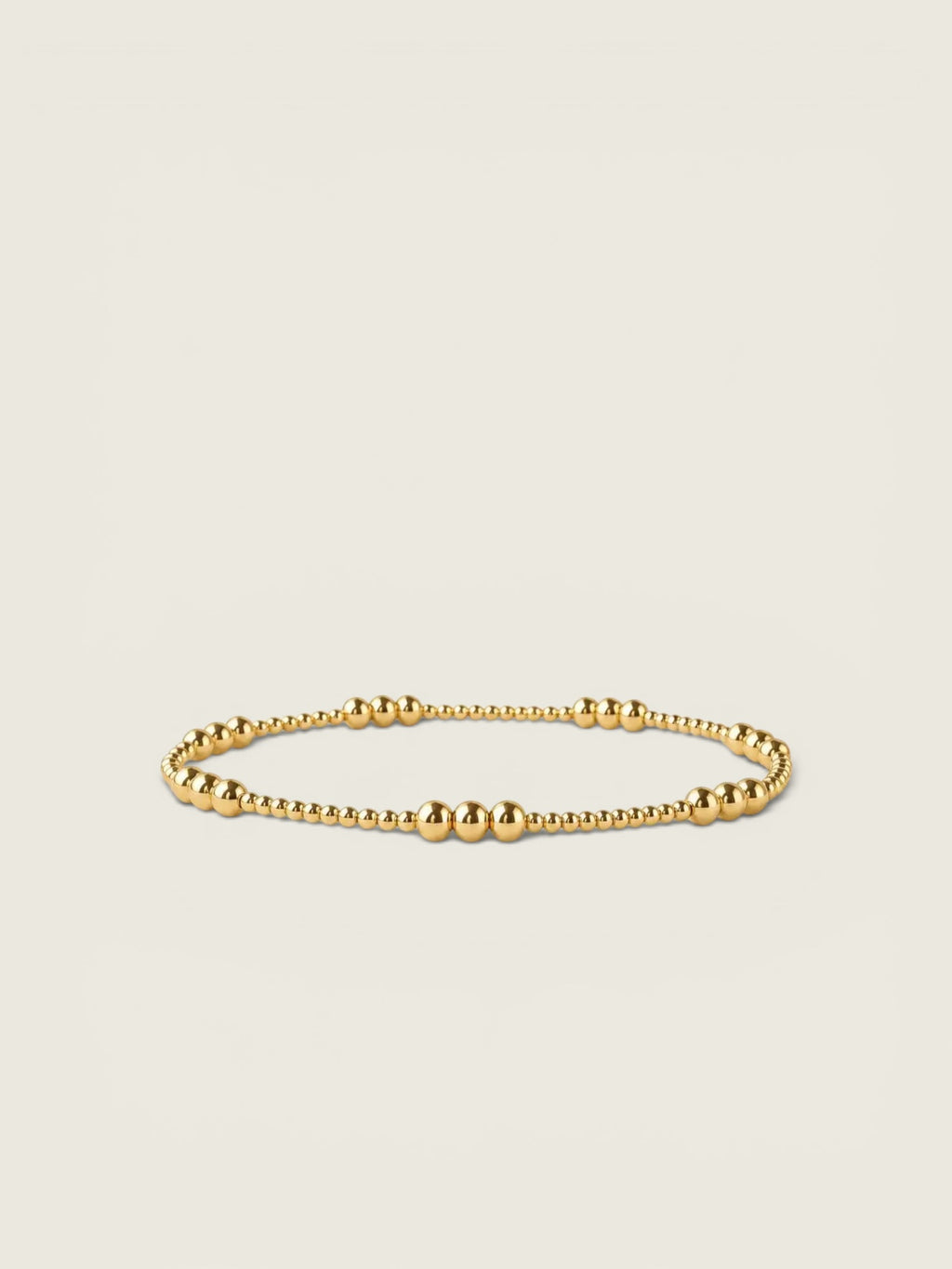 Trio Gold Beaded Stretch Bracelet - Smooth