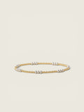 Trio Silver Mixed Metal Beaded Stretch Bracelet - Textured