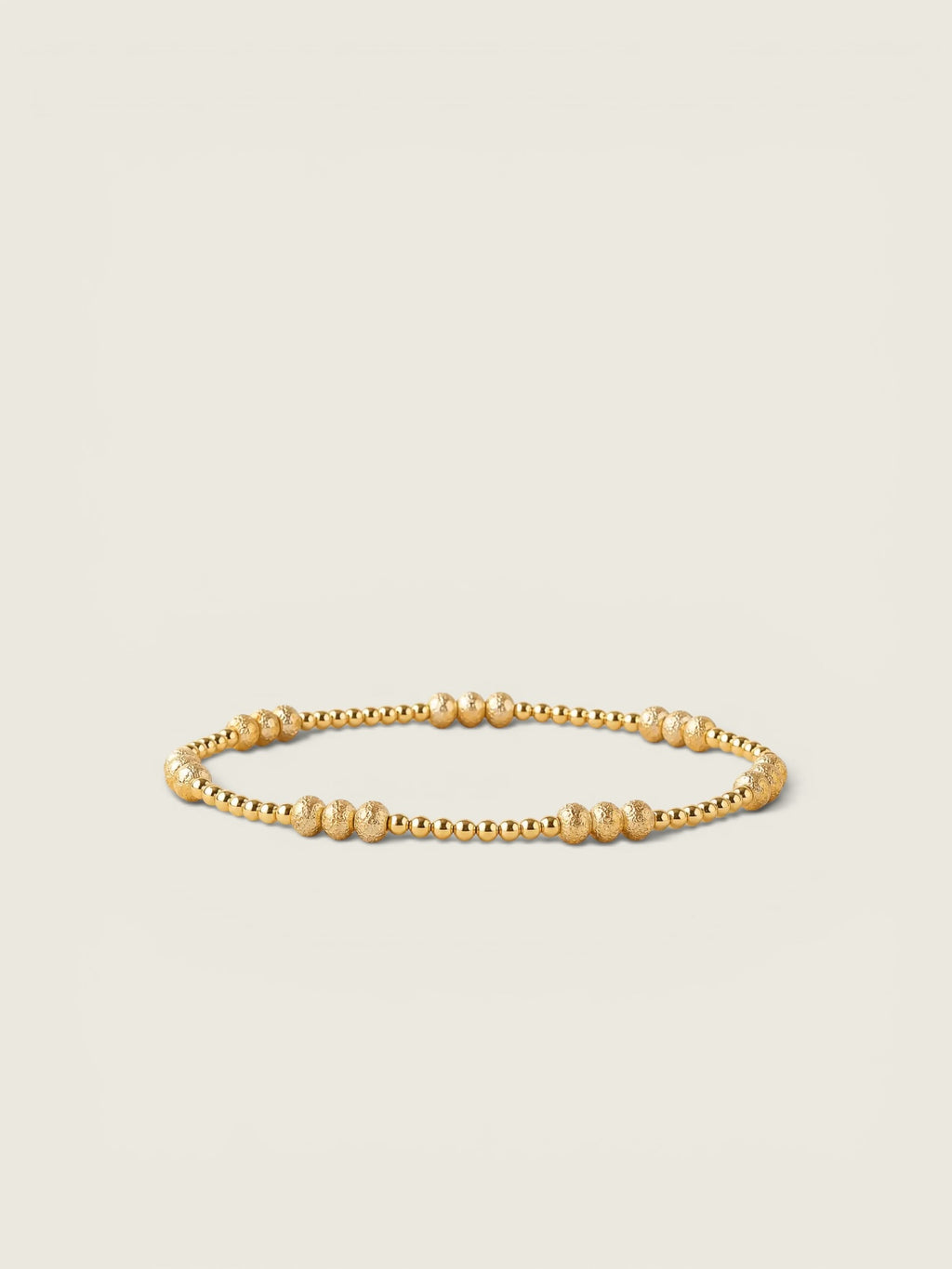 Trio Gold Beaded Stretch Bracelet - Textured