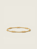 Trio Gold Beaded Stretch Bracelet - Textured