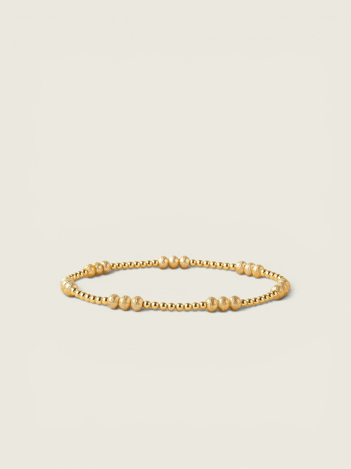 Trio Gold Beaded Stretch Bracelet - Textured