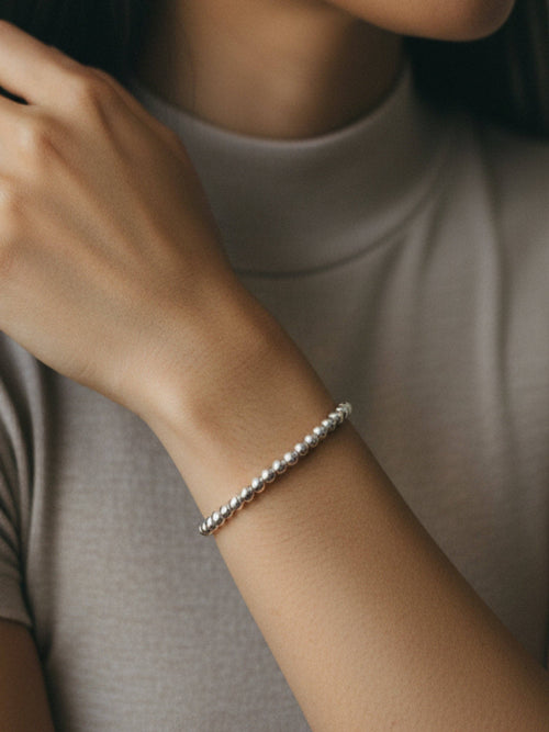 4mm Silver Stacking Bracelet - Smooth