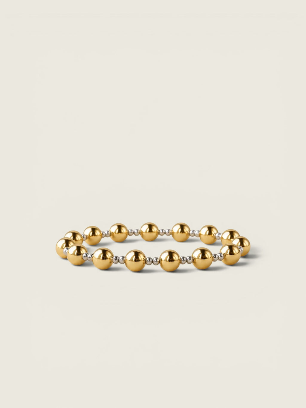 Gold Mixed Metals Beaded Duo Stretch Bracelet