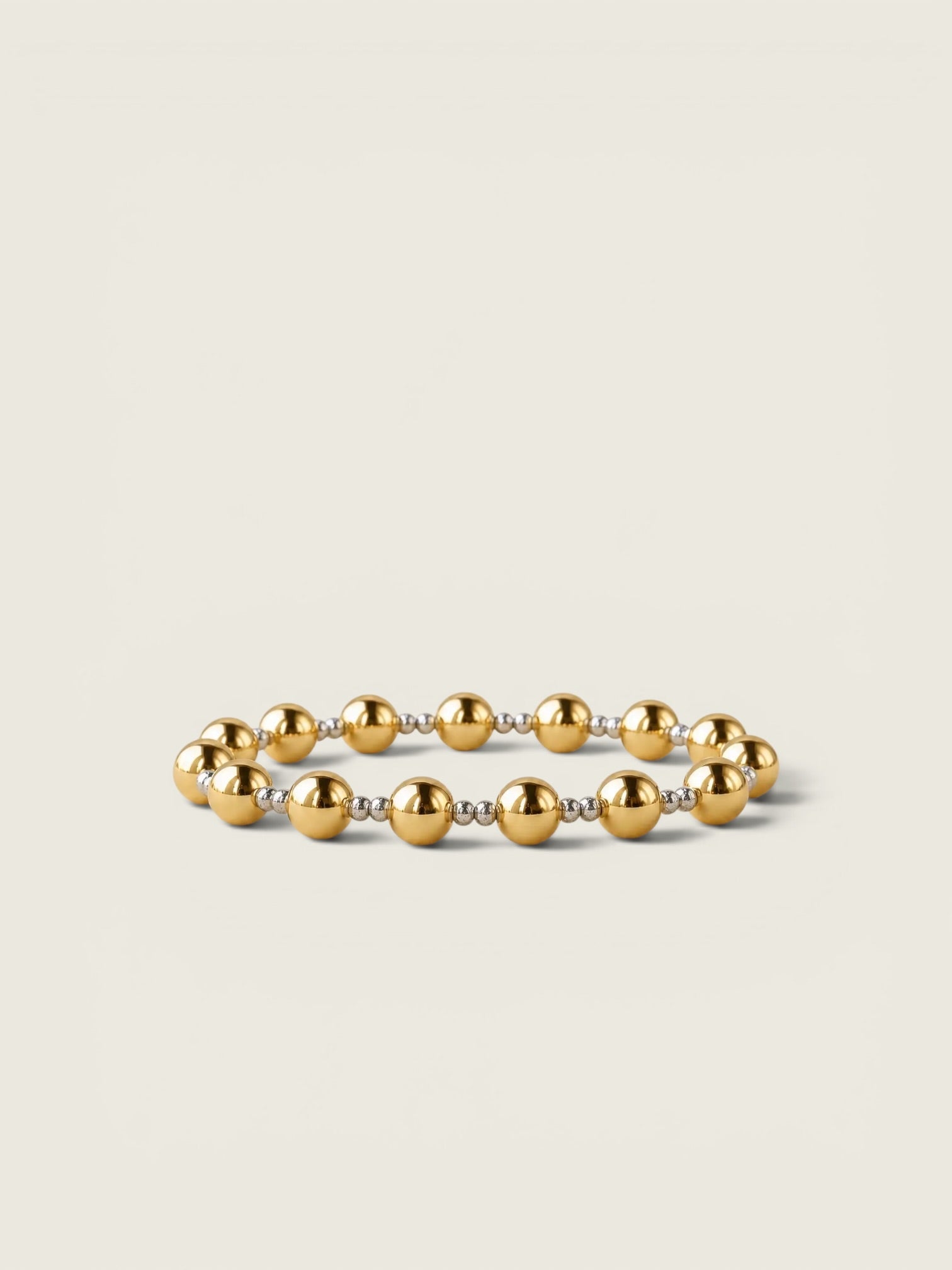 Gold Mixed Metals Beaded Duo Stretch Bracelet