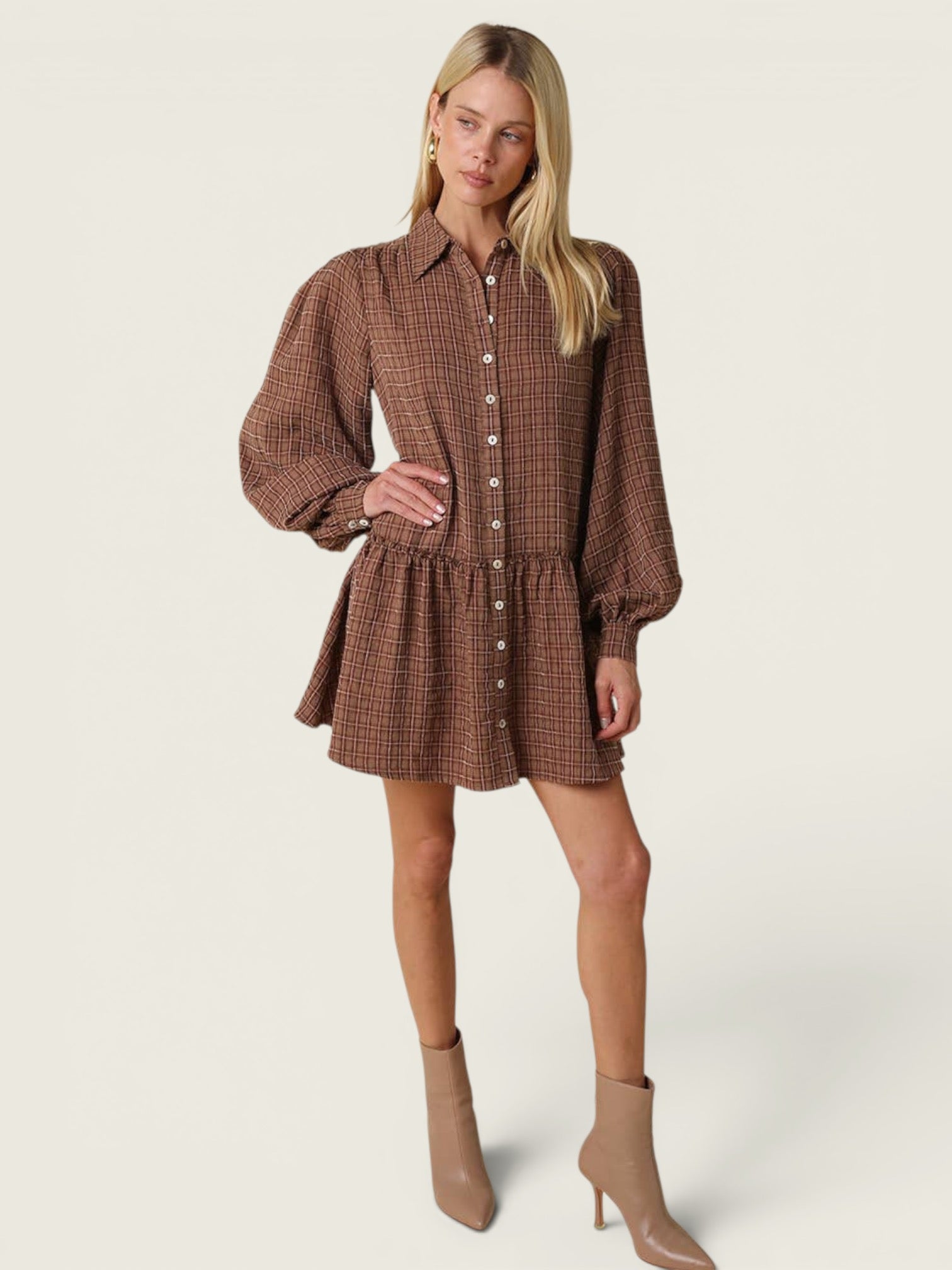 Caden Plaid Mini Dress