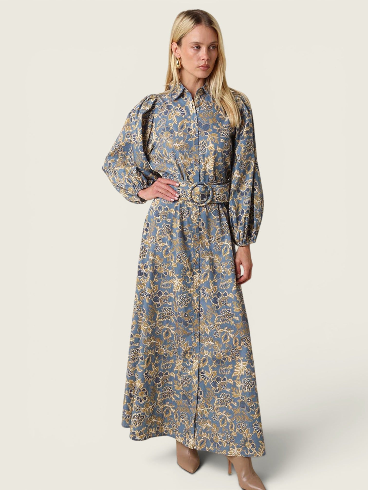 Jasmin Floral Belted Maxi Dress