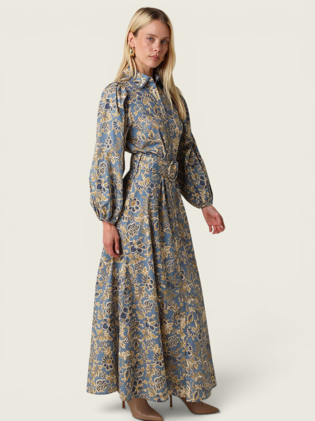 Jasmin Floral Belted Maxi Dress