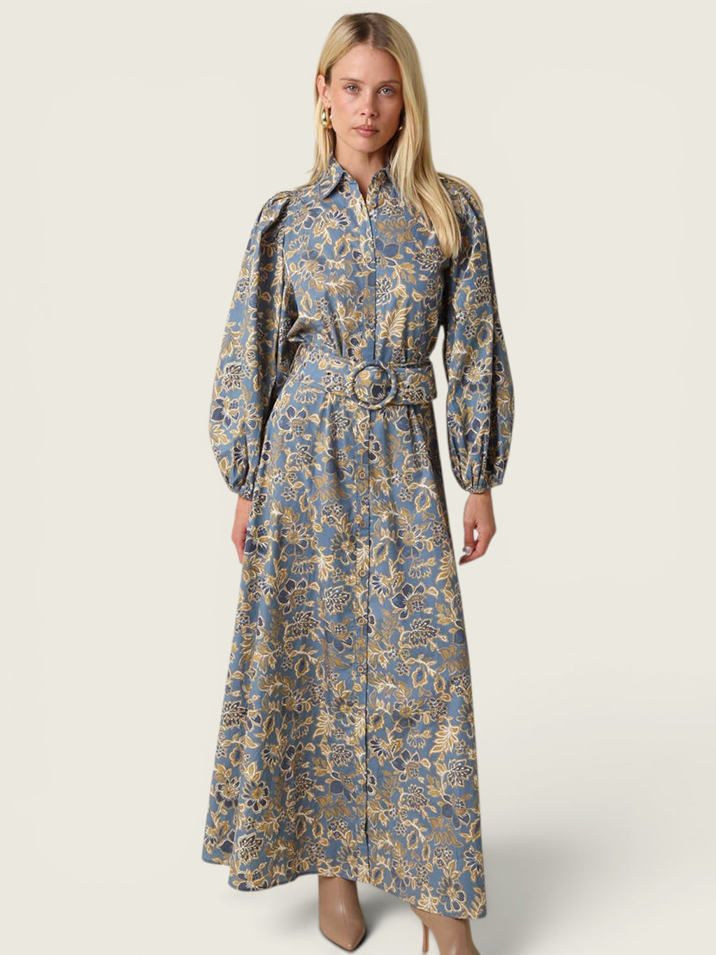 Jasmin Floral Belted Maxi Dress