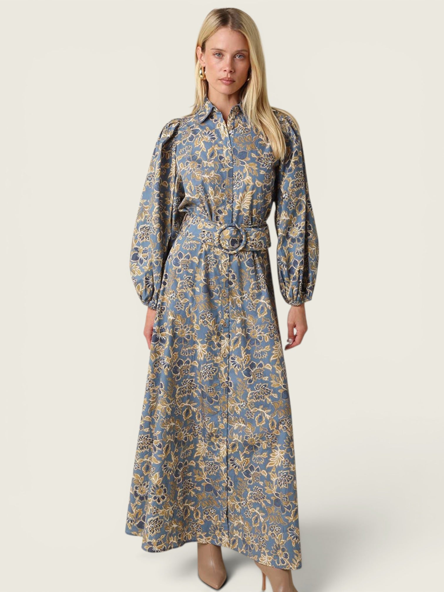Jasmin Floral Belted Maxi Dress