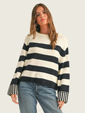 Mixed Stripe Sweater Top