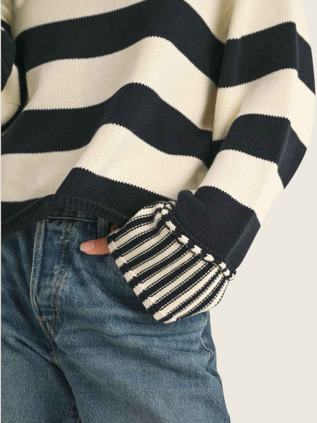 Mixed Stripe Sweater Top