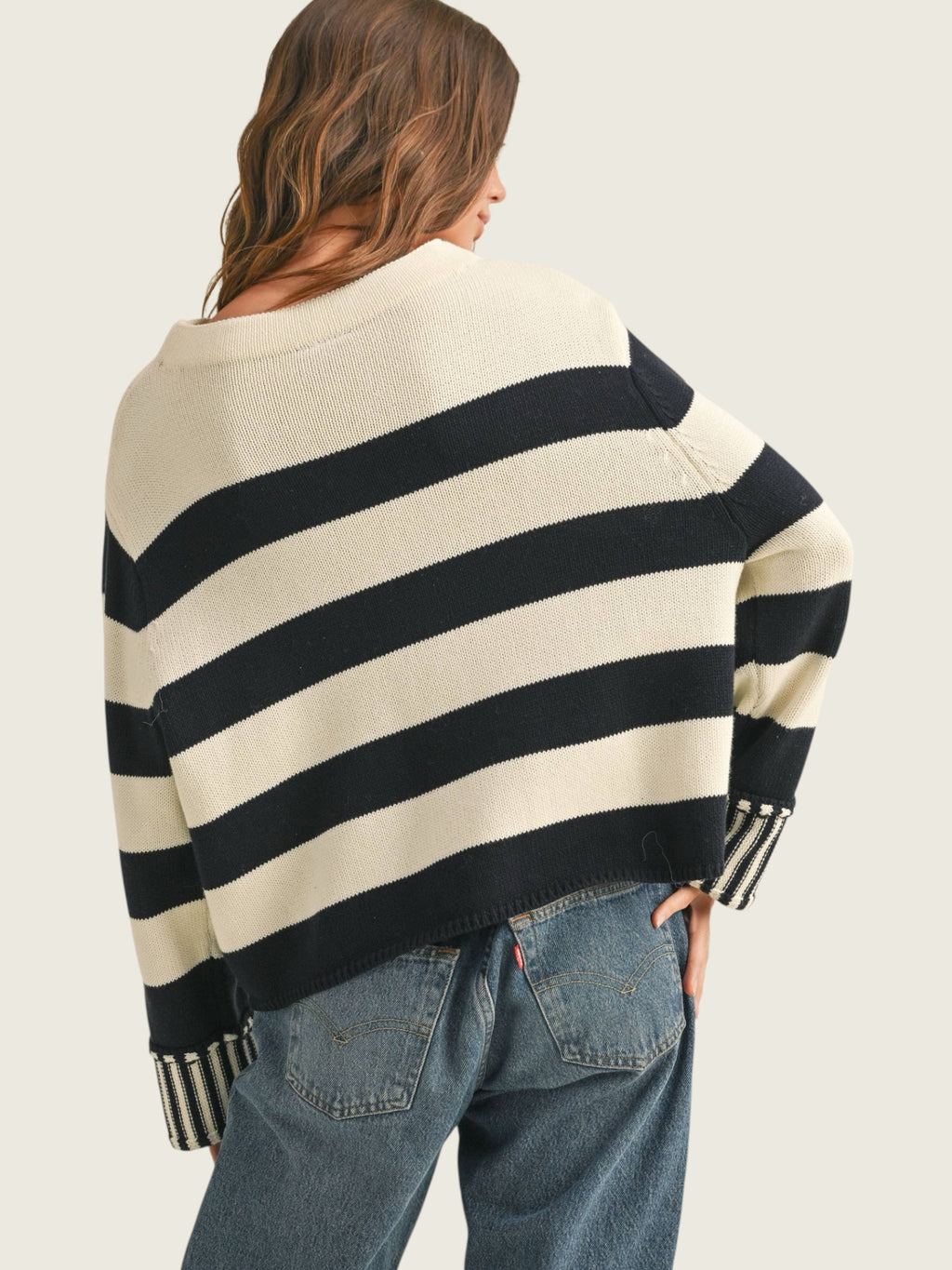 Mixed Stripe Sweater Top