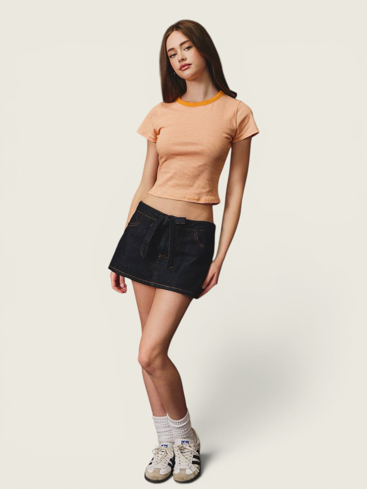 Crew Neck Stripe T-Shirt