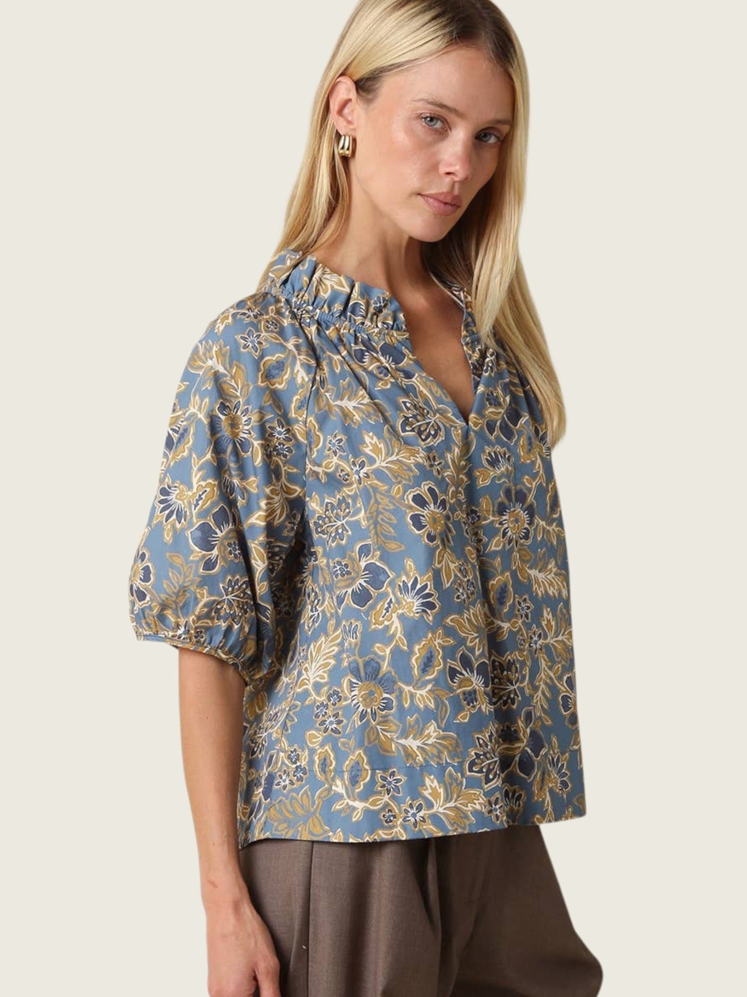 Marina Floral Puff Sleeve Blouse