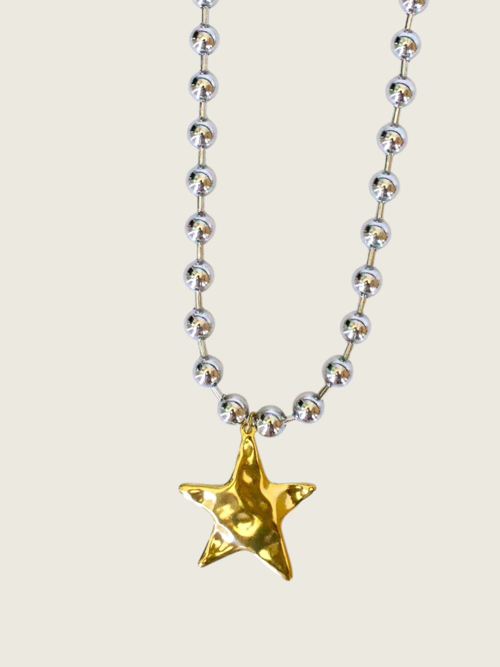 Barb & Star Necklace - Silver With Gold Star