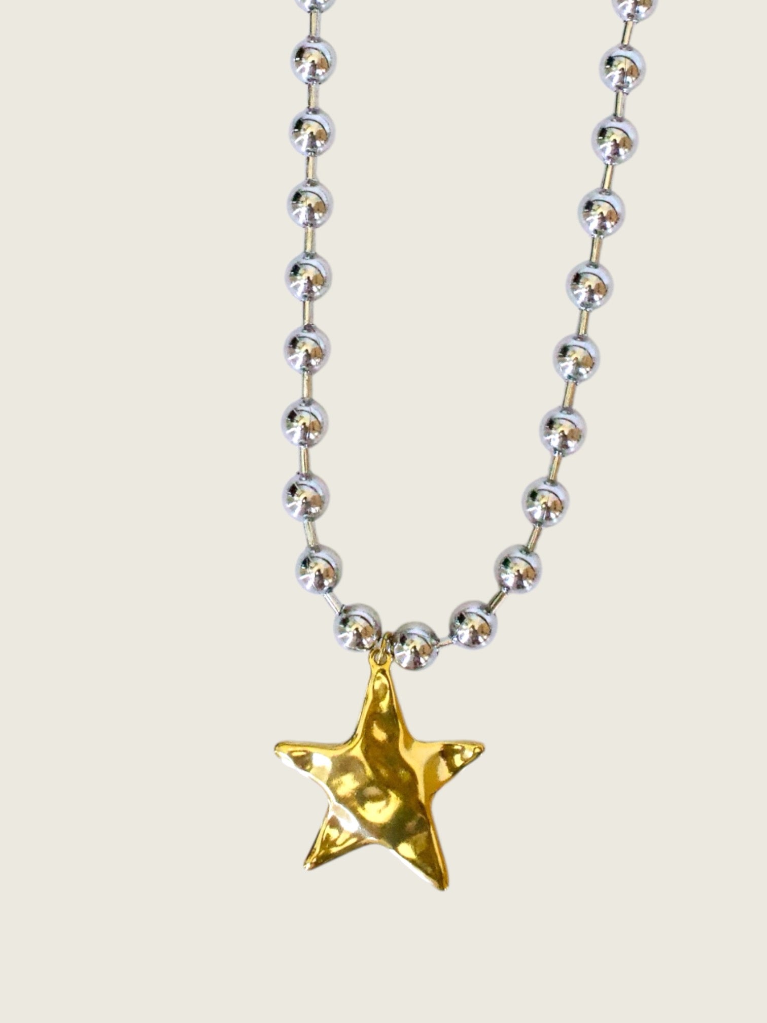 Barb & Star Necklace - Silver With Gold Star