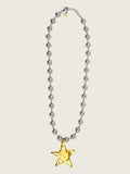 Barb & Star Necklace - Silver With Gold Star