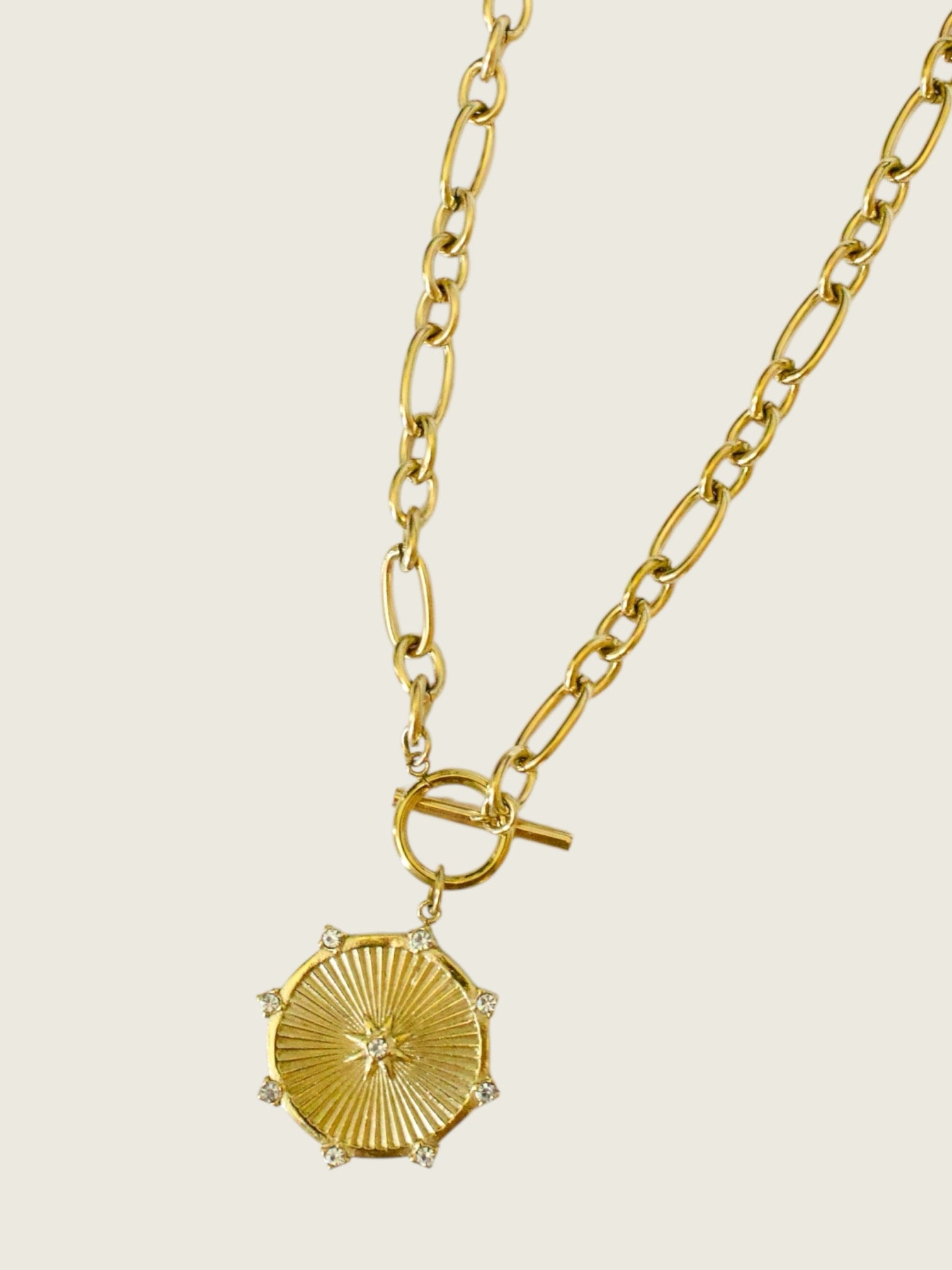 Raylee Toggle Starburst Coin Necklace