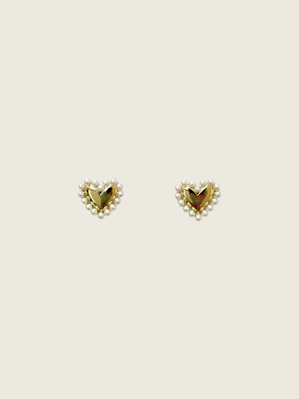 Hathaway Heart Stud with Pearl Detail Earrings