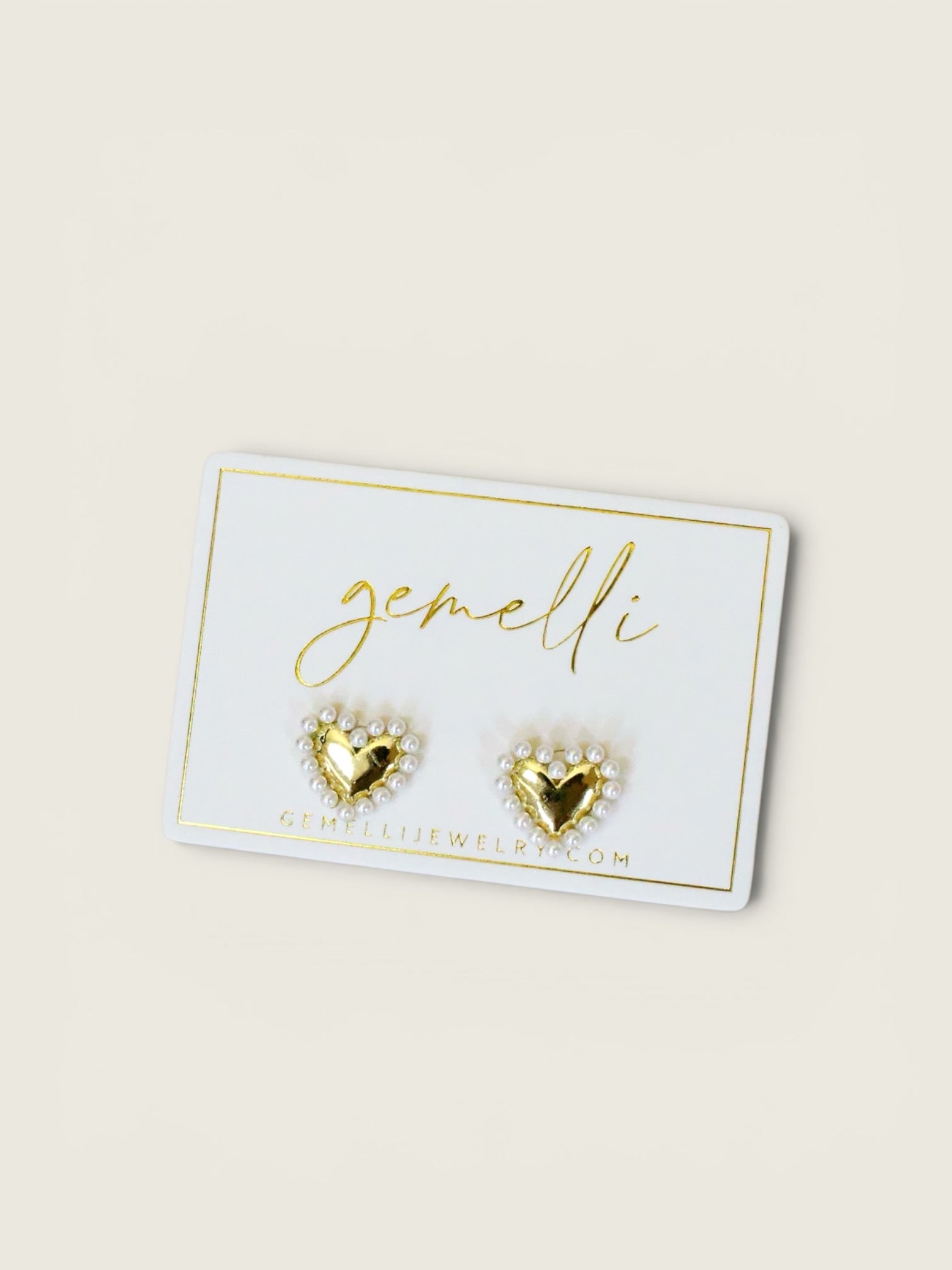 Hathaway Heart Stud with Pearl Detail Earrings