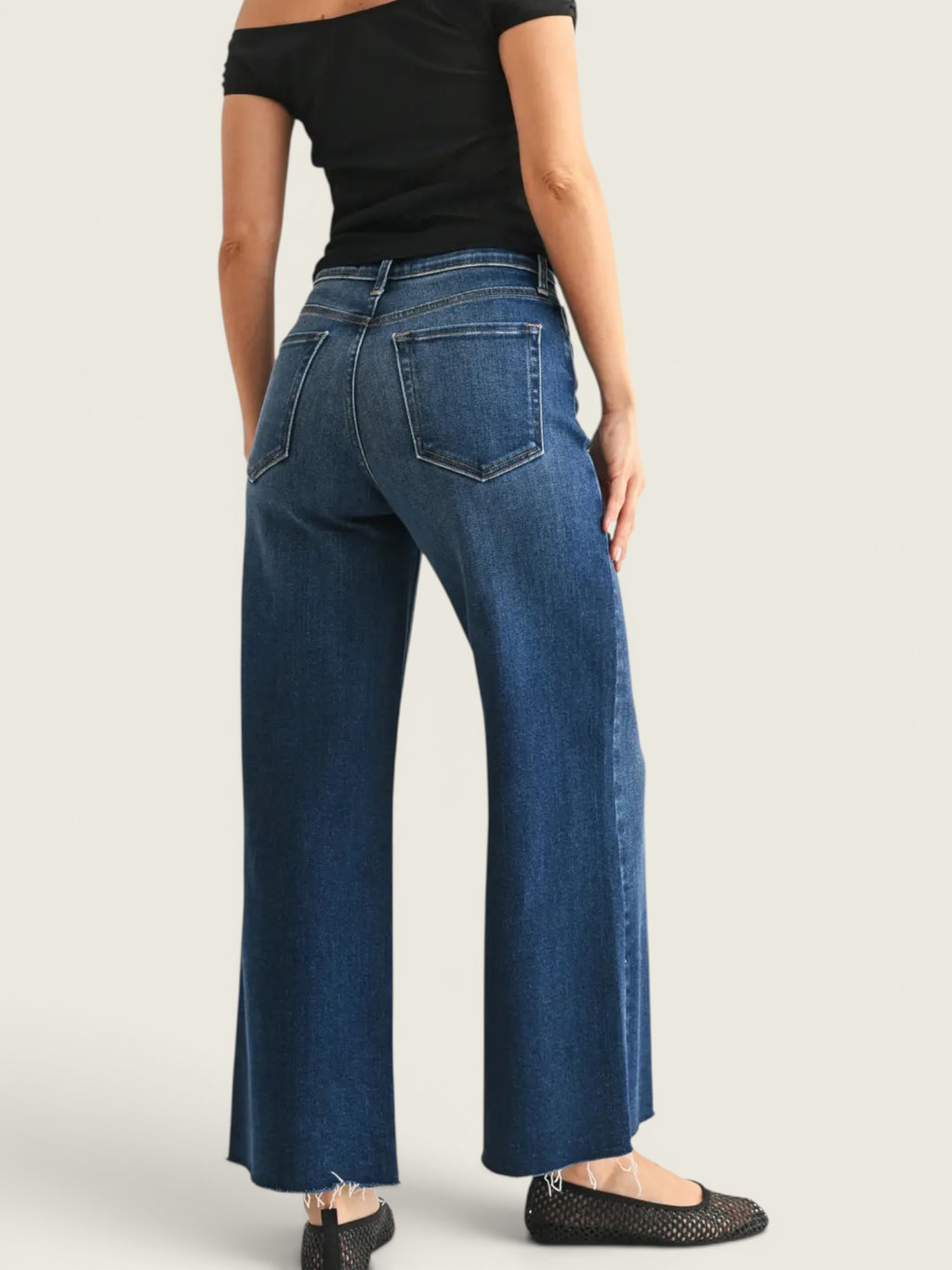 High Rise Scissor Cut Wide Leg