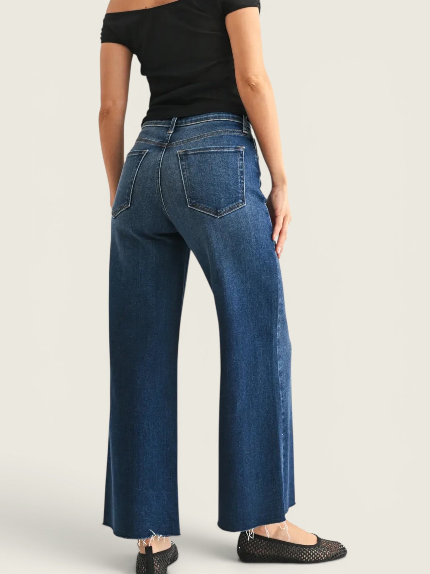 High Rise Scissor Cut Wide Leg