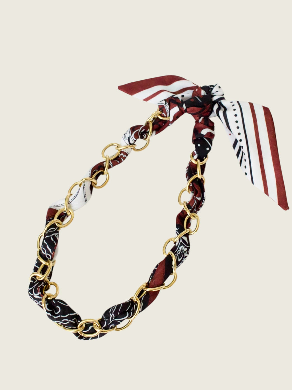 Patterned Scarf Game Day Necklace - Garnet