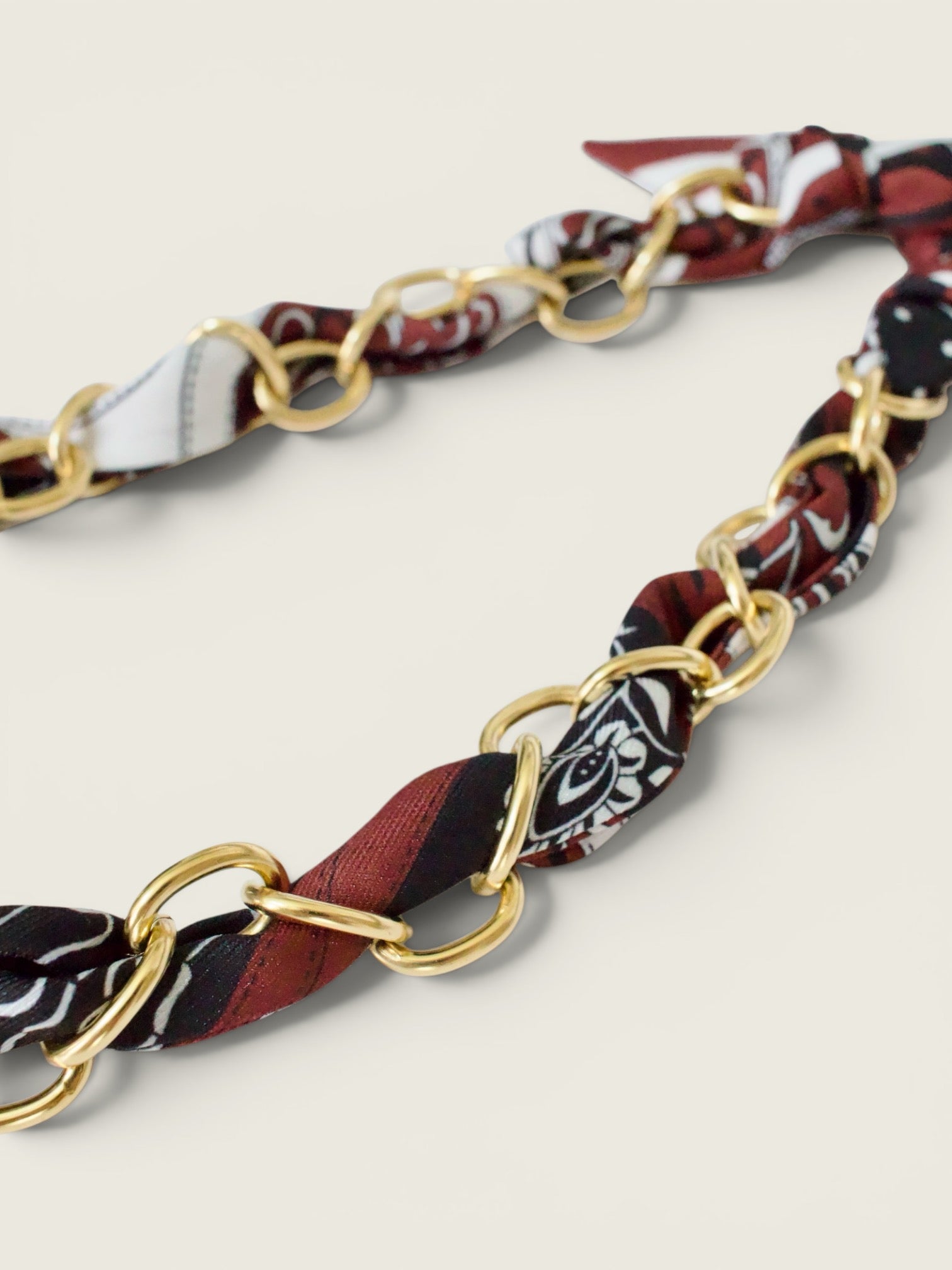 Patterned Scarf Game Day Necklace - Garnet