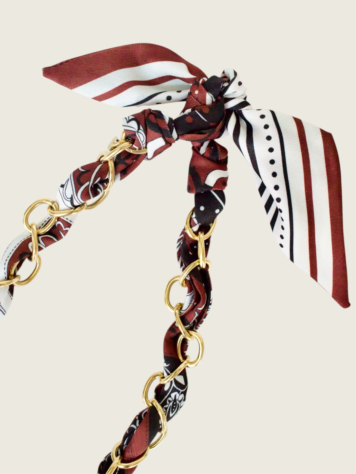 Patterned Scarf Game Day Necklace - Garnet