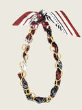 Patterned Scarf Game Day Necklace - Garnet