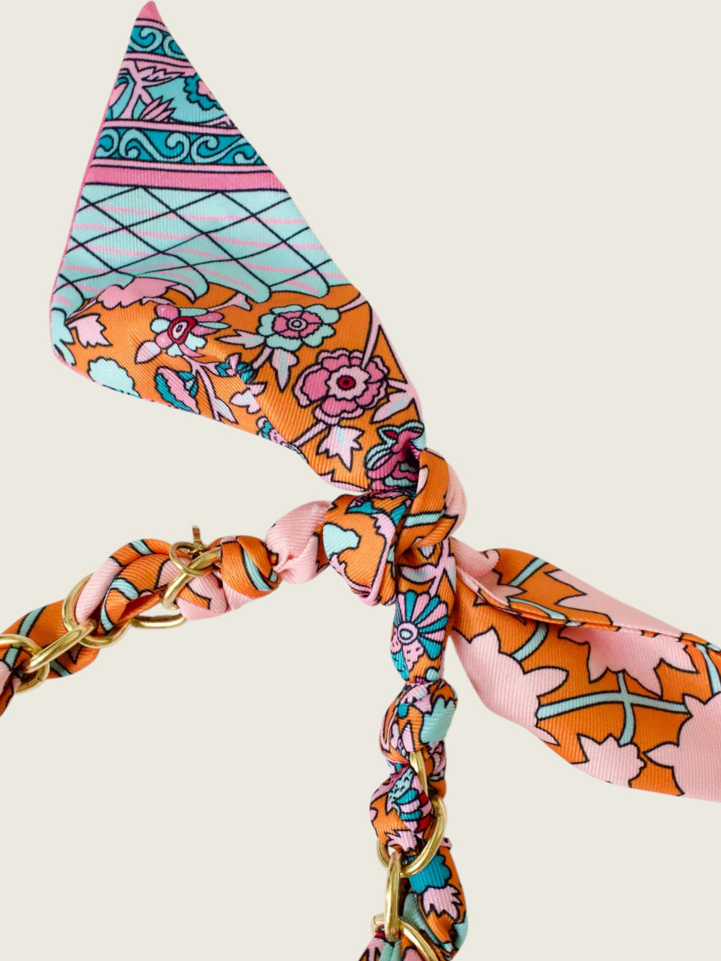 Patterned Scarf Game Day Necklace - Orange