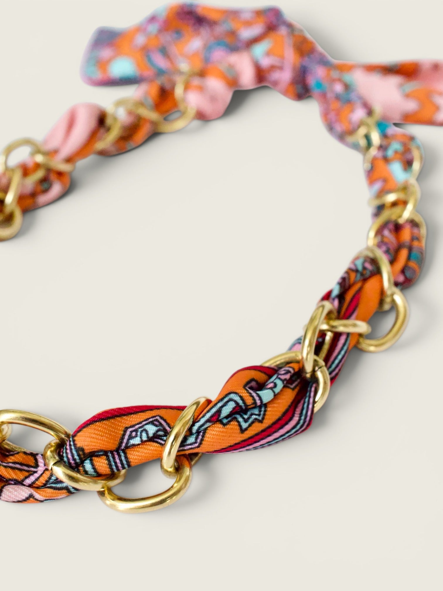 Patterned Scarf Game Day Necklace - Orange