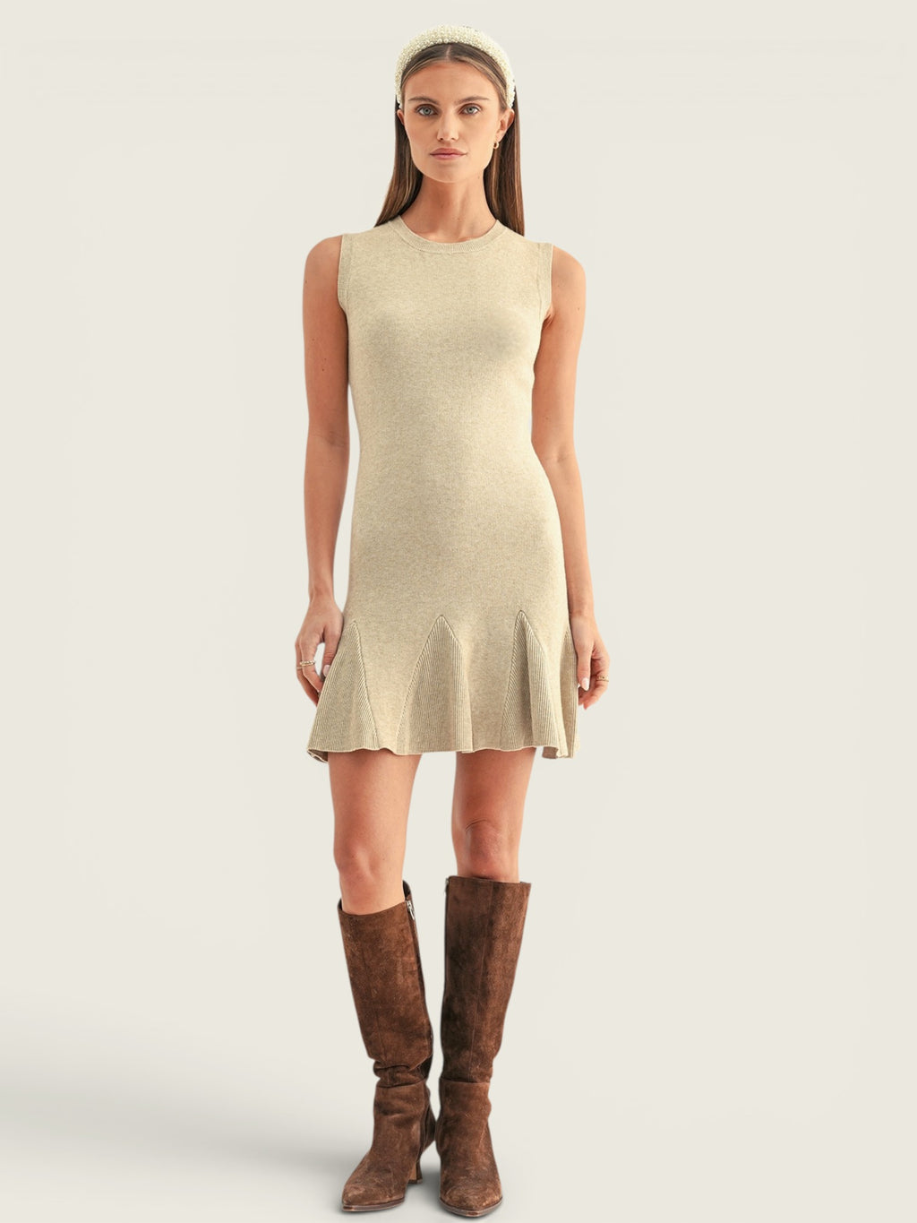 Gabrielle Flared Knit Mini Dress