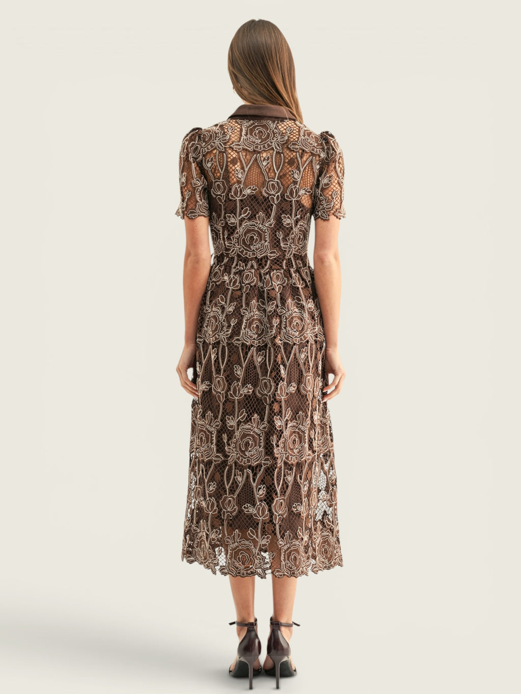 Lennon Lace Midi Shirt Dress