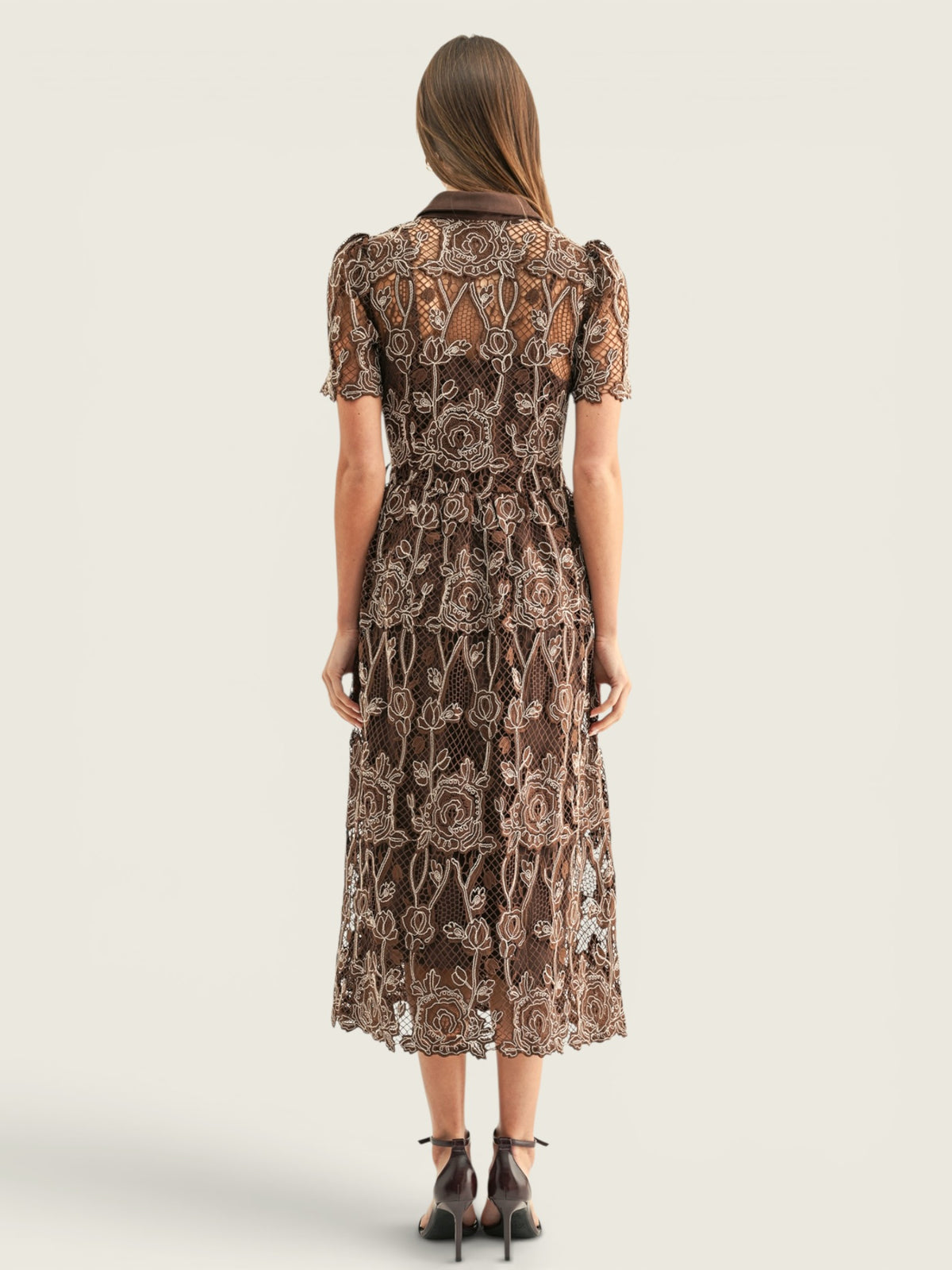 Lennon Lace Midi Shirt Dress