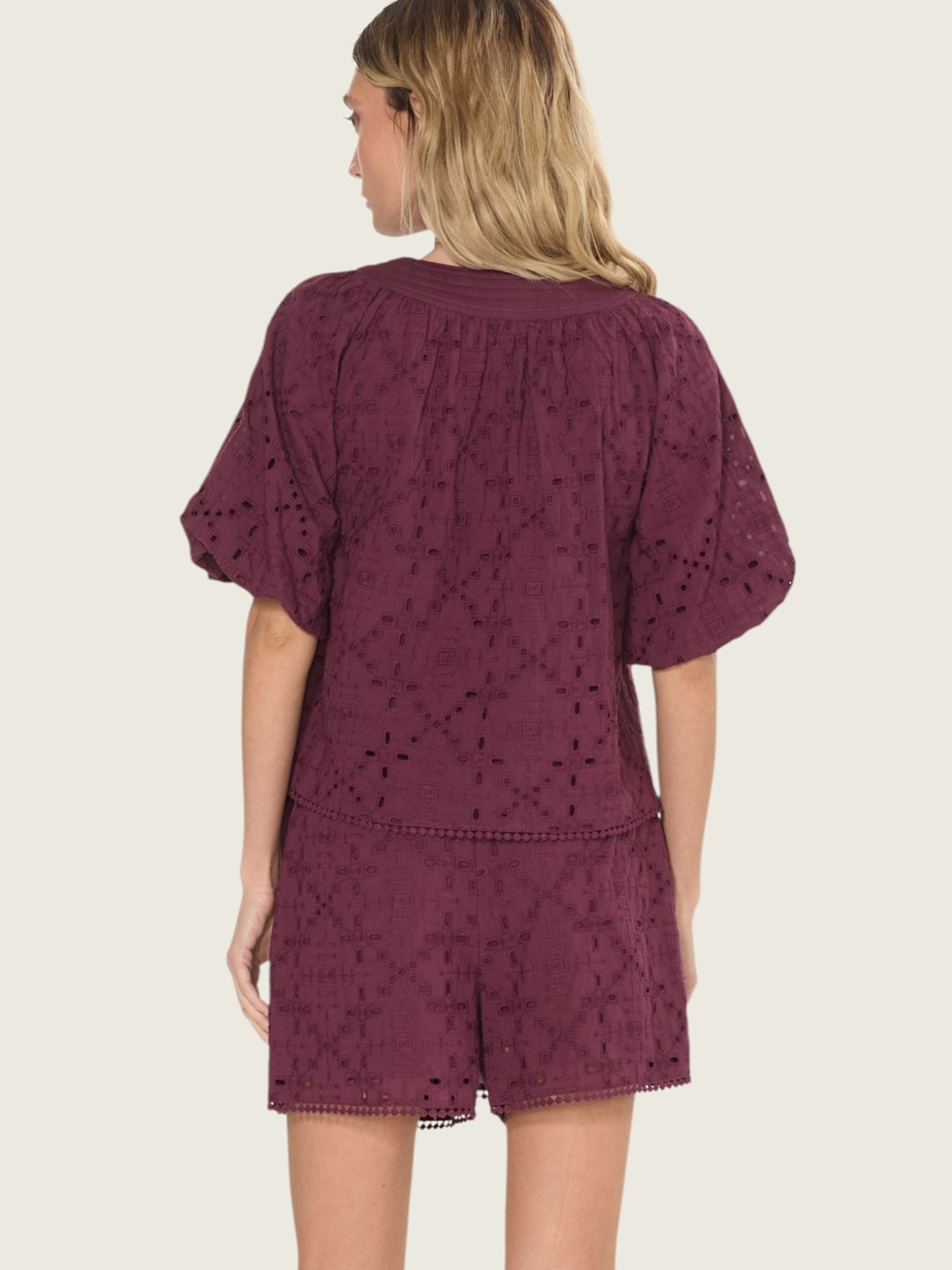 Delphi Embroidered Eyelet Top