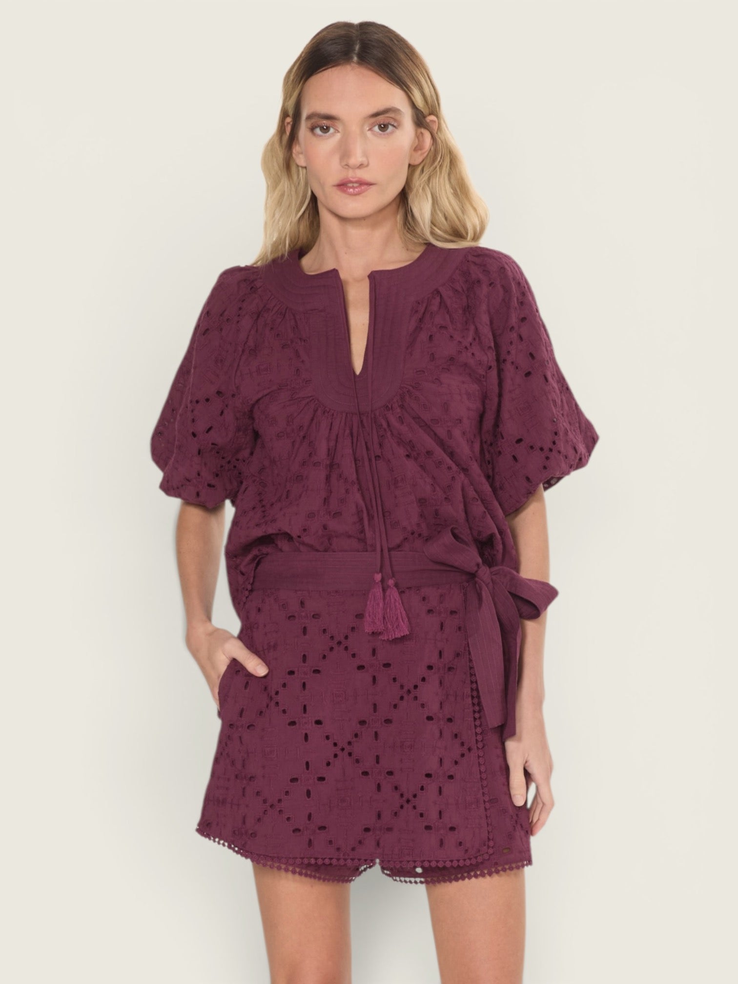 Delphi Embroidered Eyelet Top