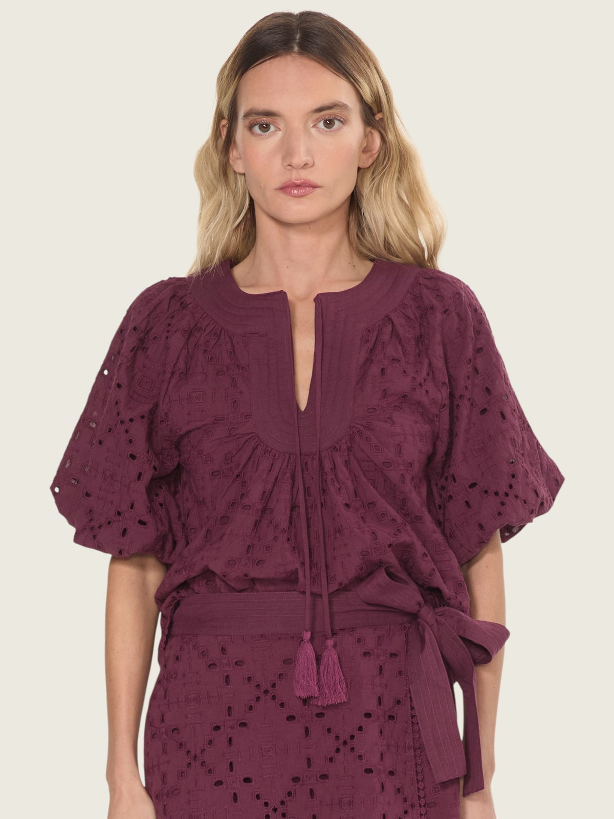 Delphi Embroidered Eyelet Top