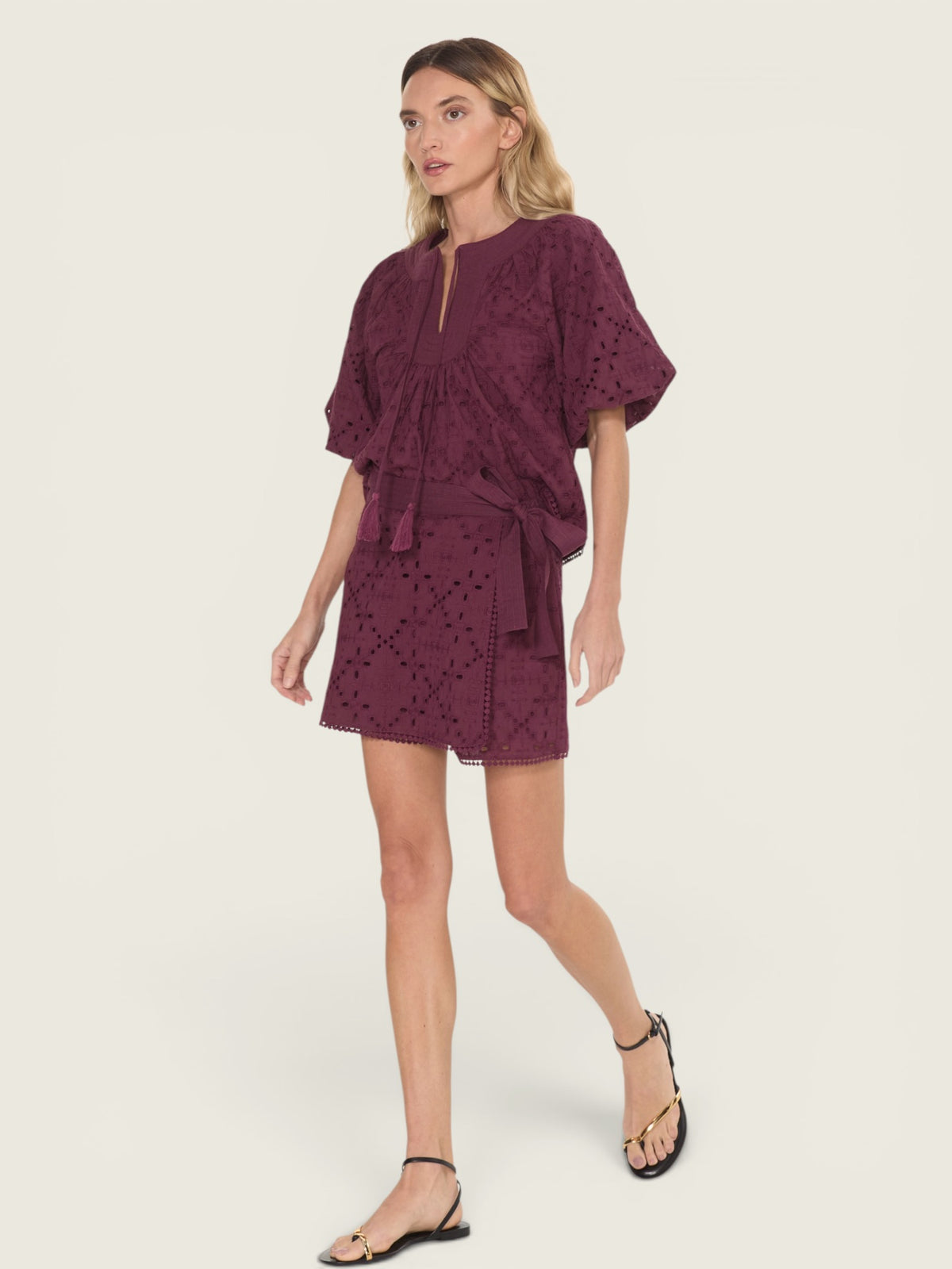 Amani Embroidered Eyelet Skort