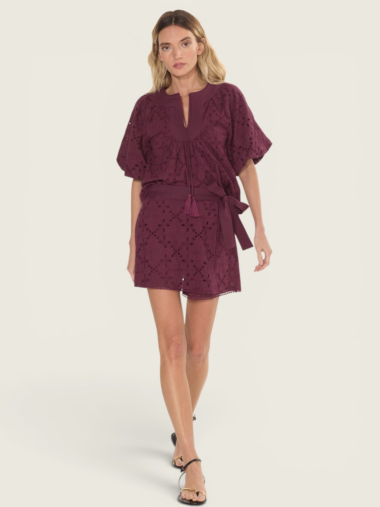 Amani Embroidered Eyelet Skort