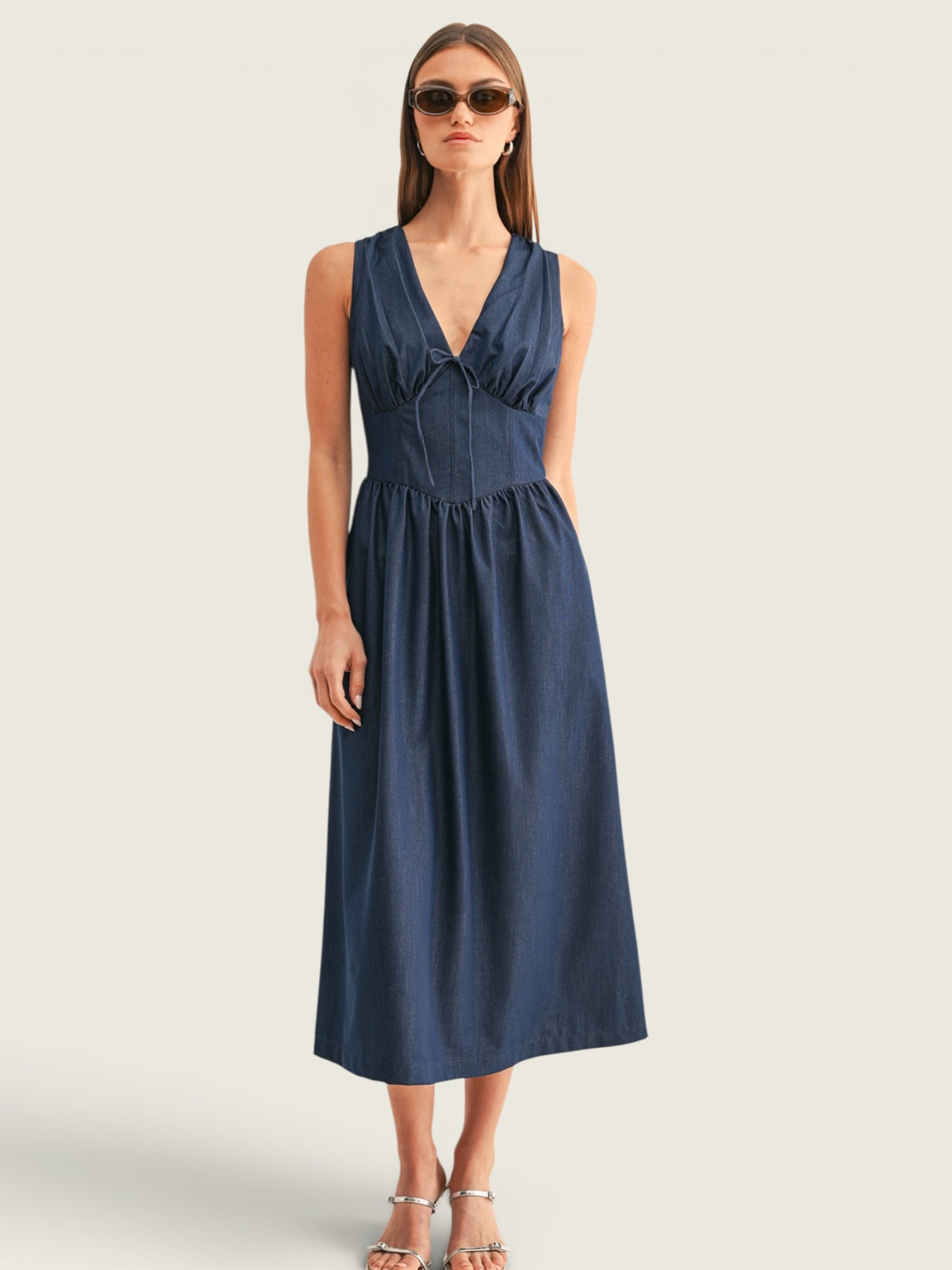 Arabelle Chambray Midi Dress