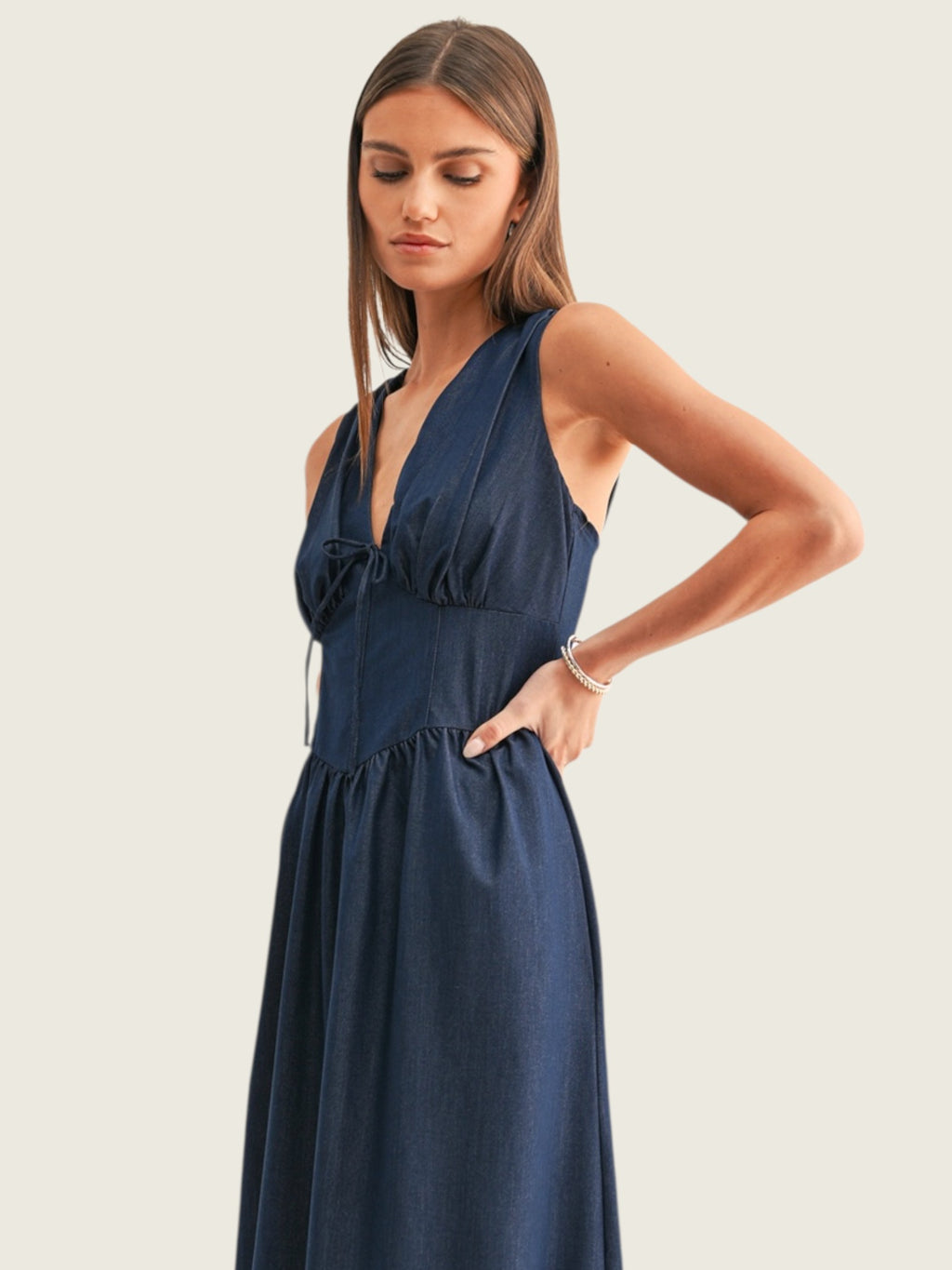 Arabelle Chambray Midi Dress