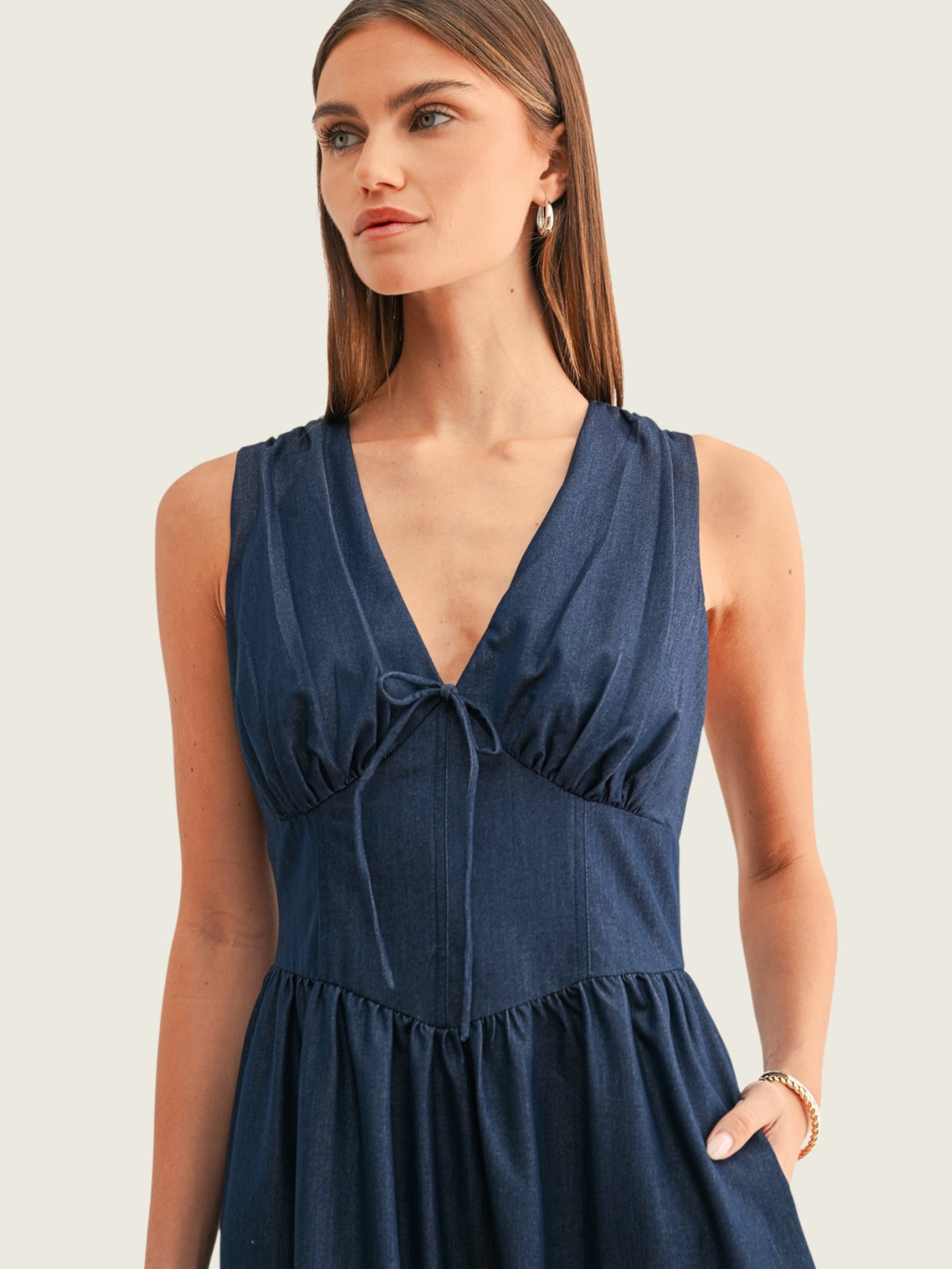 Arabelle Chambray Midi Dress