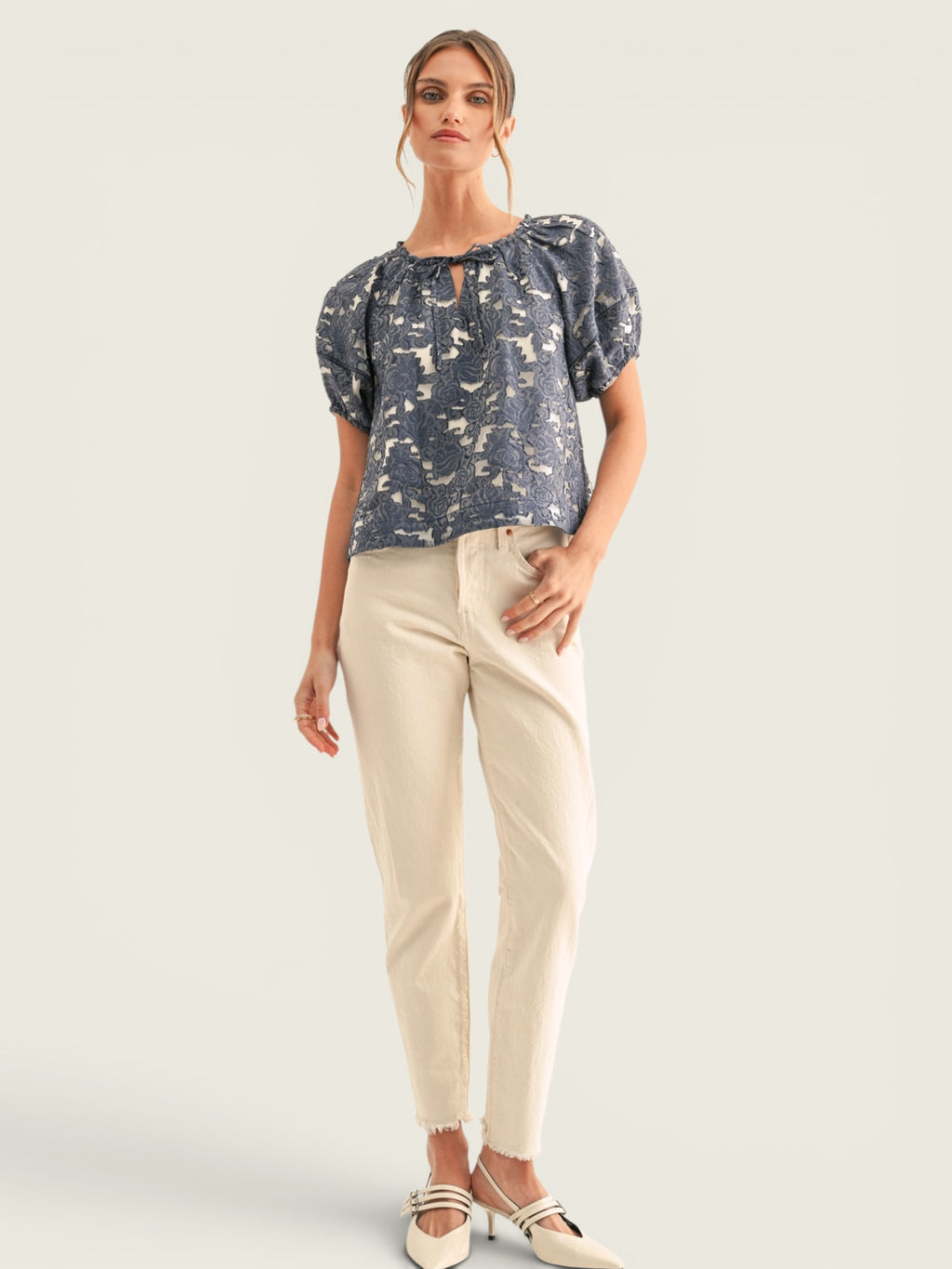 Briana Jacquard Blouse