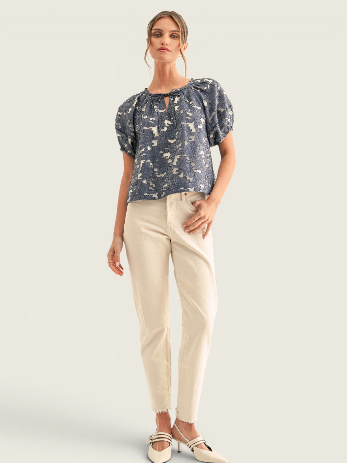 Briana Jacquard Blouse