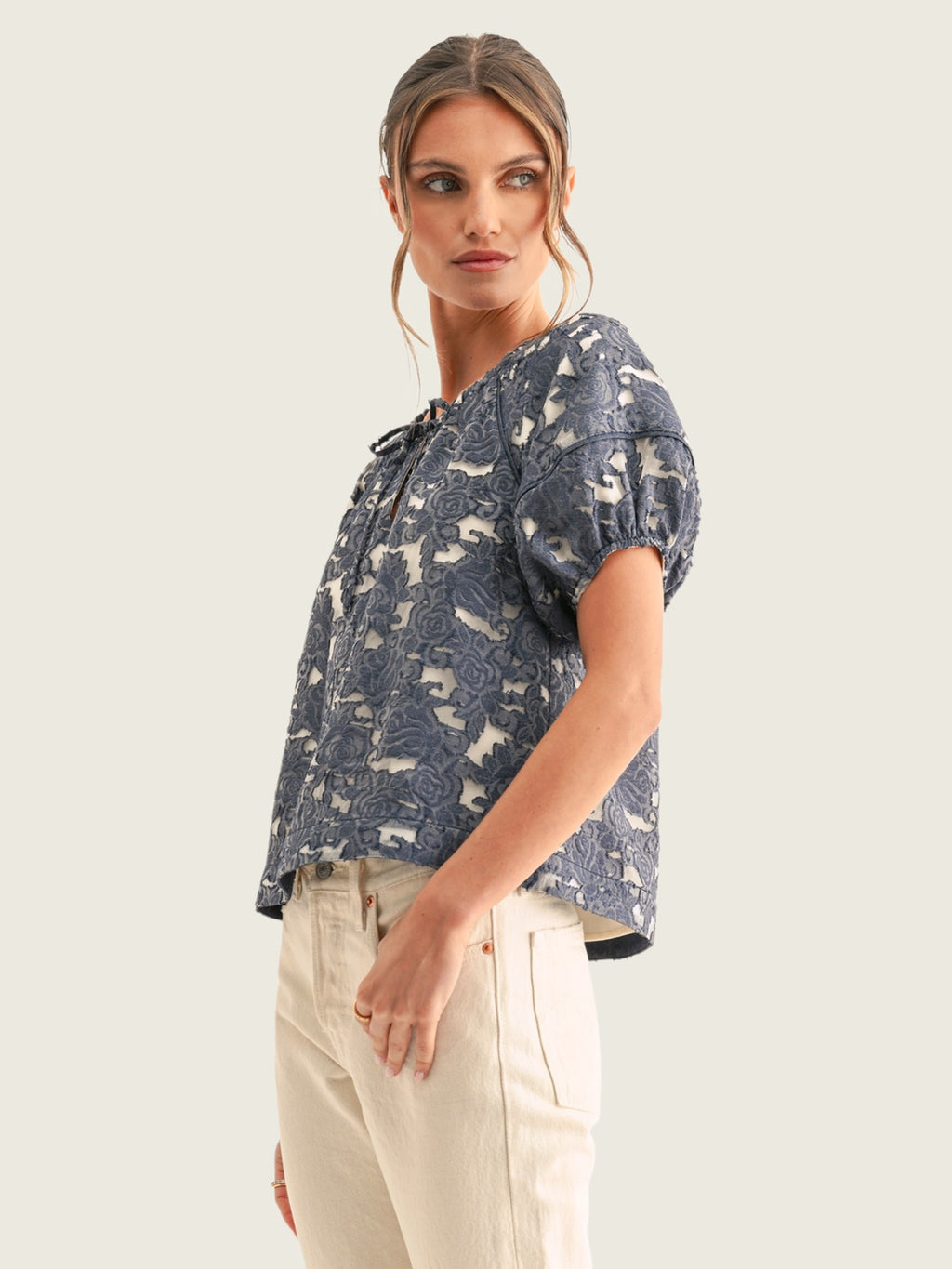 Briana Jacquard Blouse