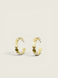 Hammered Gold Scalloped Hoop Earrings