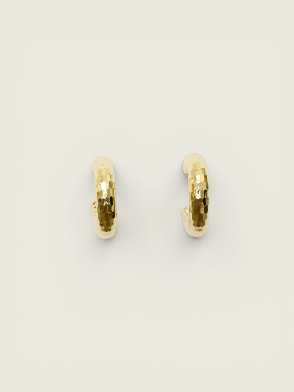 Hammered Gold Vintage Style Hoop Earrings